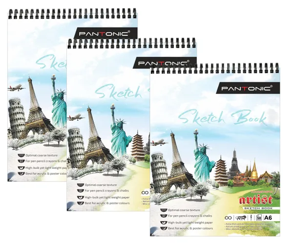 A6_Sketchbook_Set_Top_Spiral-Bound_Sketchpad_for_Artists_Sketching_and_Drawing_Acid_Free_Paper,_for_Doodling_Artist_Oxfort_Sketch_Book_Pack_of_3_[C]