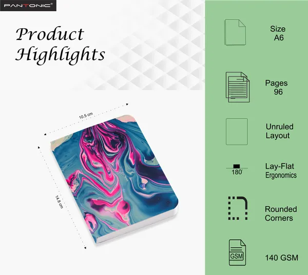 A/6_Sketch_Unruled_Journals_For_Students_&_Artists_|_140_Gsm_|_96_Pgs_|_Bleed-Free_Pack_Of_4