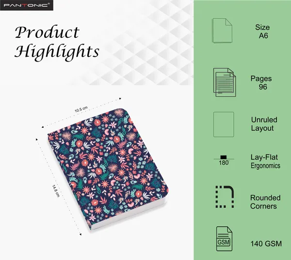 A/6_Sketch_Unruled_Journals_For_Students_&_Artists_|_140_Gsm_|_96_Pgs_|_Bleed-Free_Pack_Of_4