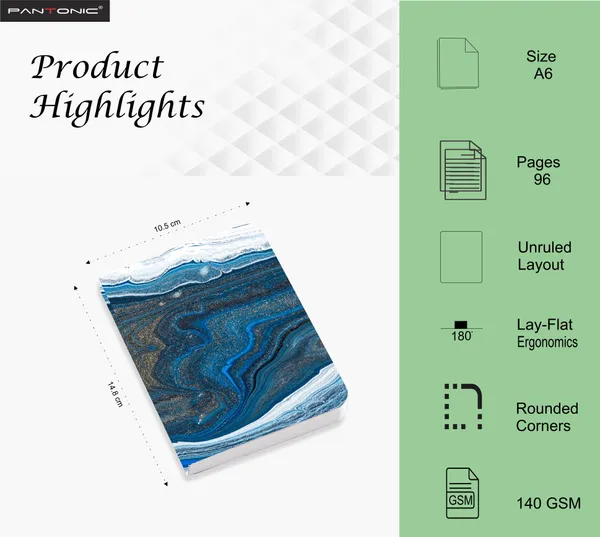 A/6_Sketch_Unruled_Journals_For_Students_&_Artists_|_140_Gsm_|_96_Pgs_|_Bleed-Free_Pack_Of_4