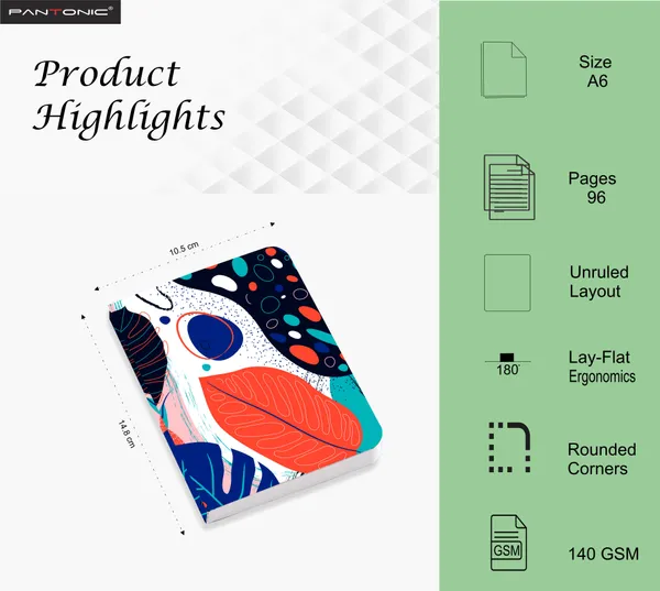 A/6_Sketch_Unruled_Journals_For_Students_&_Artists_|_140_Gsm_|_96_Pgs_|_Bleed-Free_Pack_Of_4