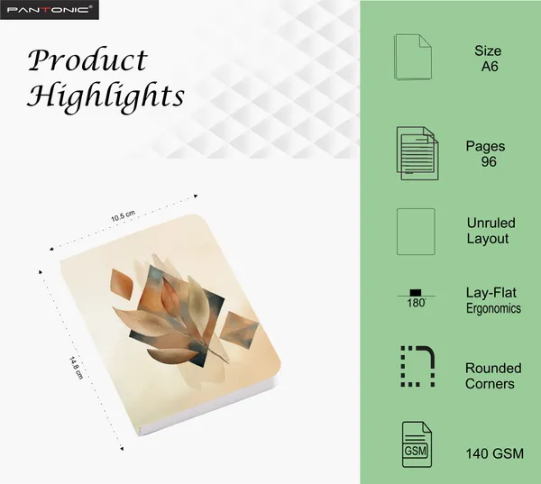 A/6_Sketch_Unruled_Journals_For_Students_&_Artists_|_140_Gsm_|_96_Pgs_|_Bleed-Free_Pack_Of_4