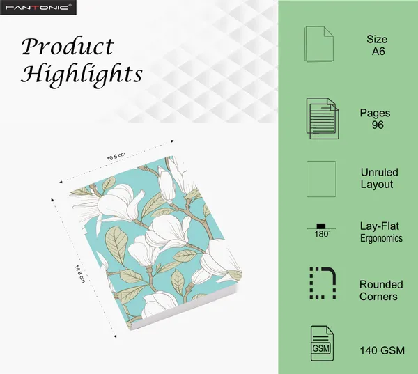 A/6_Sketch_Unruled_Journals_For_Students_&_Artists_|_140_Gsm_|_96_Pgs_|_Bleed-Free_Pack_Of_4