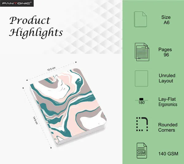 A/6_Sketch_Unruled_Journals_For_Students_&_Artists_|_140_Gsm_|_96_Pgs_|_Bleed-Free_Pack_Of_4