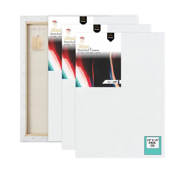 10X14_PRE_STRETCHED_CANVAS_WHITE_PREMIUM_COTTON_GRAIN_PRE_STRETCHED_CANVAS_PACK_OF_3