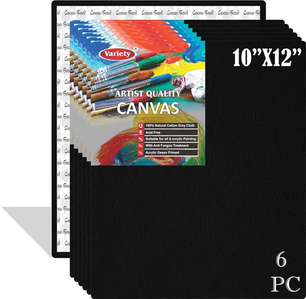 10_X_12_Inch_Black_Cotton_Canvas_Board_for_Acrylic_Painting,_25x30_cm,_Medium_Grain_Triple_Primed_Black_Color_Pack_of_6