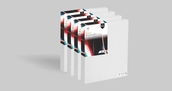 5X7__PRE_STRETCHED_CANVAS__WHITE_PREMIUM_COTTON_GRAIN_PRE_STRETCHED_CANVAS_PACK_OF_4