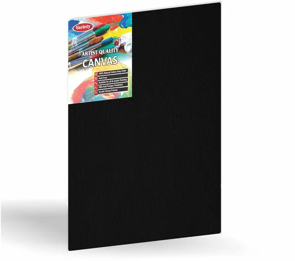 3X3"__Black_Fine_Grain_Cotton_Canvas_Primed_Board_Pack_Of_6