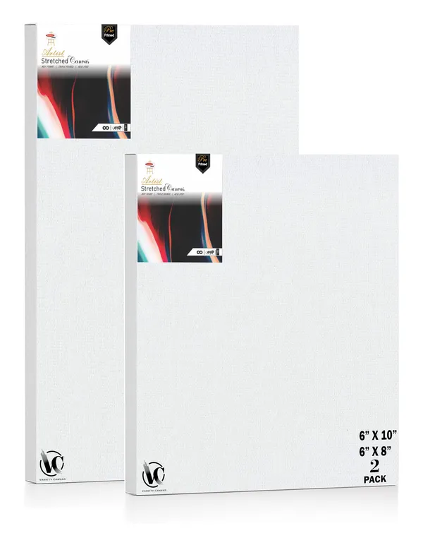 Variety_Canvas®___6"x_8"_(15x20_cm),_6"X10"_(15X25_cm)_Pack_of_2__Artist_Series_10_Oz_100%_Cotton_Pre-Stretched_Canvas_with_Wooden_Frame__20X25_MM_|_Primed_Canvas_Stretched_for_Oil_&_Acrylic_Painting.