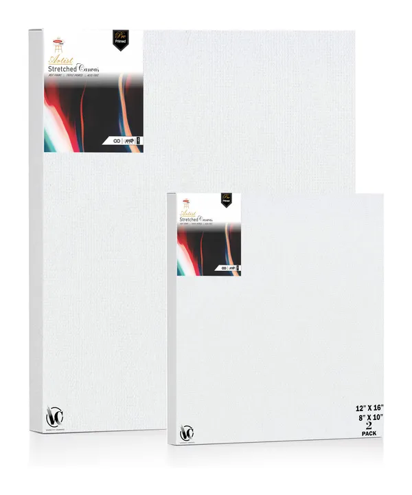 Variety_Canvas®___8"x_10"_(20x25_cm),_12"X16"_(30X40_cm)_Pack_of_2__Artist_Series_10_Oz_100%_Cotton_Pre-Stretched_Canvas_with_Wooden_Frame__20X25__MM_|_Primed_Canvas_Stretched_for_Oil_&_Acrylic_Painting.