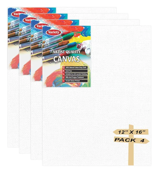 12_X_16_Inch_Cotton_Canvas_Board_for_Acrylic_Painting,_30x40_cm,_Medium_Grain_Triple_Primed_White_Color_Pack_of_4