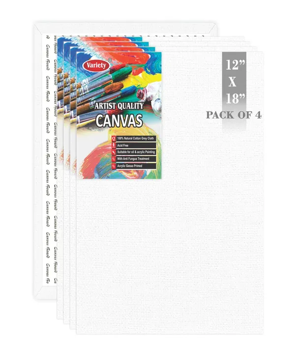 12_X_18_Inch_Cotton_Canvas_Board_for_Acrylic_Painting,_30x45_cm,_Medium_Grain_Triple_Primed_White_Color_Pack_of_4