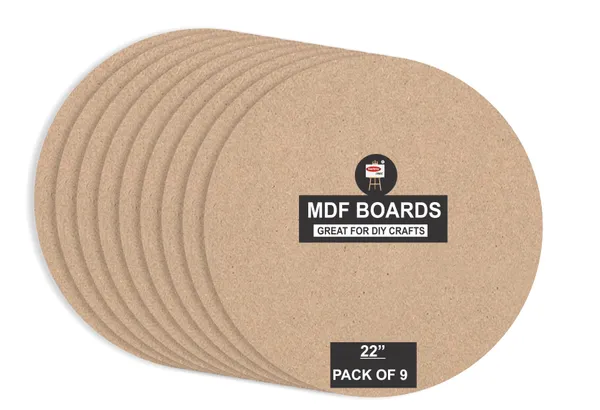 VARIETY_CANVAS_22_INCH_MDF_BOARDS_FOR_ART_AND_CRAFT_And_3.5_mm_Thickness_PACK_OF_9