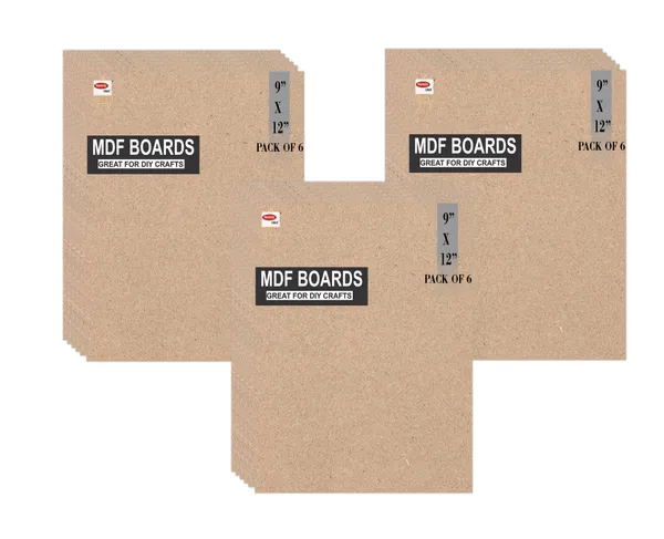 VARIETY_CANVAS_MDF_BOARDS_X12_INCH_FOR_CRAFT_WORK_And_3.5_mm_Thickness_PACK_OF_18