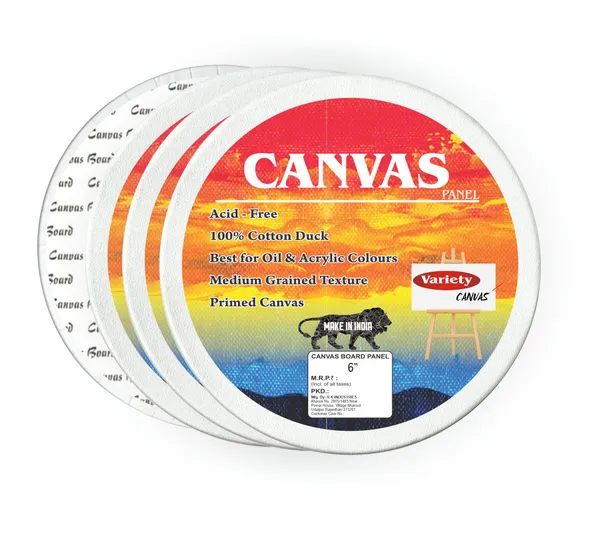 VARIETY_CANVAS_ROUND_PANEL_BOARDS_FOR_STUDENTS_&_PROFESSIONAL_ARTISTS_6_INCH_BOARDS_PACK_OF_3