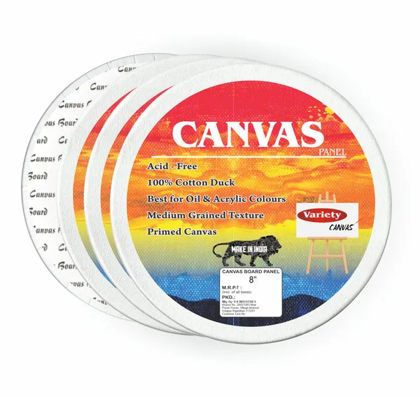 VARIETY_CANVAS_ROUND_PANEL_BOARDS_FOR_STUDENTS_&_PROFESSIONAL_ARTISTS_8_INCH_BOARDS_PACK_OF_3