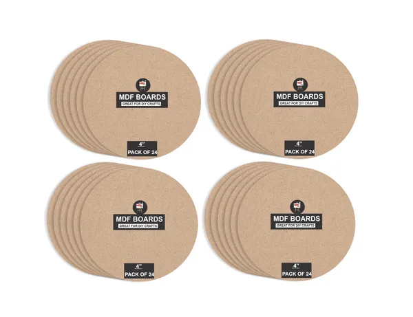 VARIETY_ROUND_MDF_BOARDS_4_INCH_And_3.5_mm_Thickness_PACK_OF_24