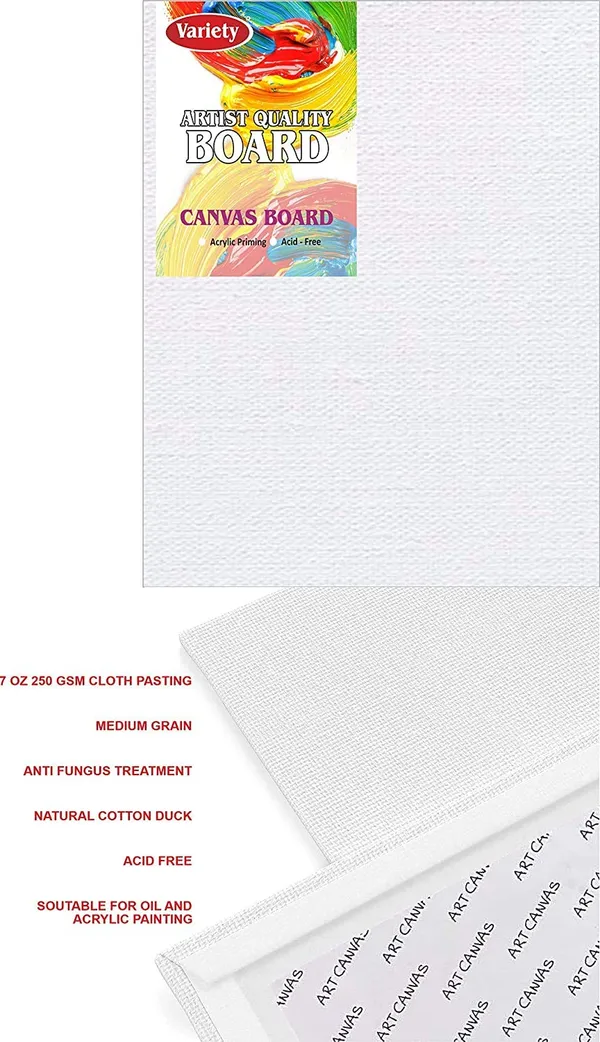 3_X_3_4_X_4_Inch_Cotton_Canvas_Board_for_Acrylic_Painting,_10x10_cm,_Medium_Grain_Triple_Primed_White_Color_Pack_of_20
