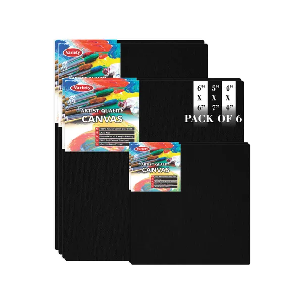 Variety_Canvas_6_Pieces_6X6_,5X7_,4X4__Inch_Black_Canvas_Boards_for_Painting,_Artist_Canvas_Panels_Set