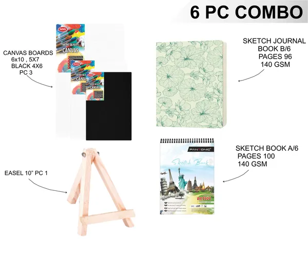Variety_Canvas_Art_Kit_For_Artists_N_Students_Which_Includes_[_Canvas_Boards_2_Pc,_Black_Canvas_1Pc_,_Easel_Stand_Pc_1_,_Journal_Sketchnotebook_B/6_1_Pc_,_Sketchnotebook_A/6_1_Pc_Pack_Of_6
