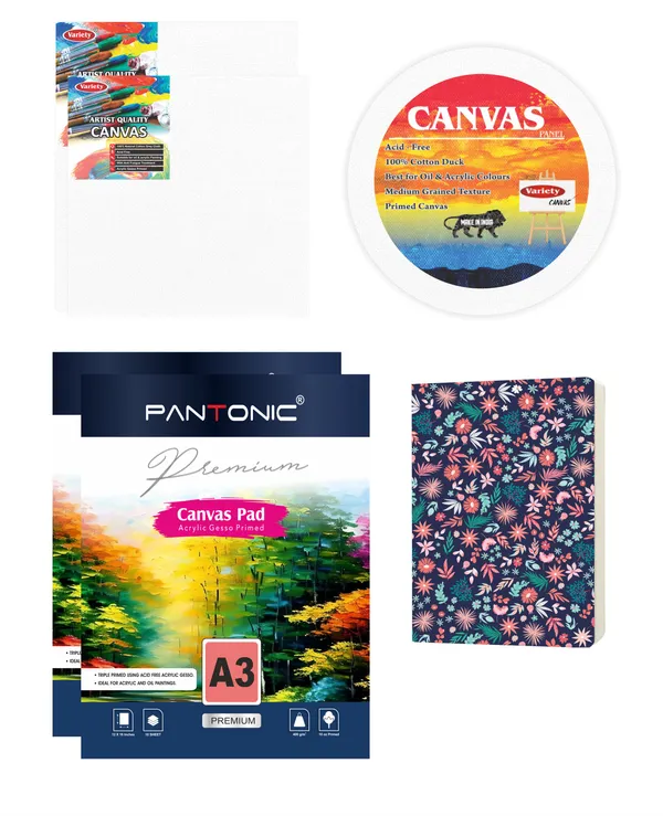Variety_Canvas_Art_Kit_For_Artists_N_Students_Which_Includes_[_Canvas_Boards_2_Pc,_Round_Canvas_Board_10"_1Pc_,_Canvas_Pad_A/3_2Pc_,_Journal_Sketchnotebook_A/5_[1]_Pack_Of_6