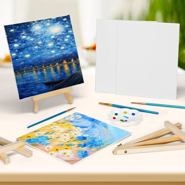 Variety_Canvas_Art_Kit_For_Artists_N_Students_Which_Includes_[_Canvas_Boards_5Pc_,_Easel_Stand_Pc_3_,_Canvas_Pad_B/6_1Pc_,_Sketchnotebook_A/4_[2]_],_Journal_Sketchnotebook_1_Pc_,_2