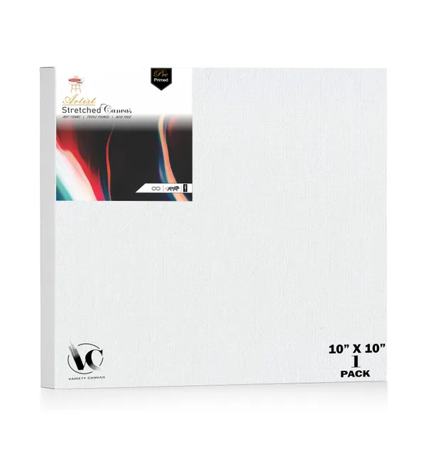 Variety_Canvas®___10"x10"_(25x25_cm),_Pack_of_1__Artist_Series_10_Oz_100%_Cotton_Pre-Stretched_Canvas_with_Wooden_Frame_20x25_mm_|_Primed_Canvas_Stretched_for_Oil_&_Acrylic_Painting.