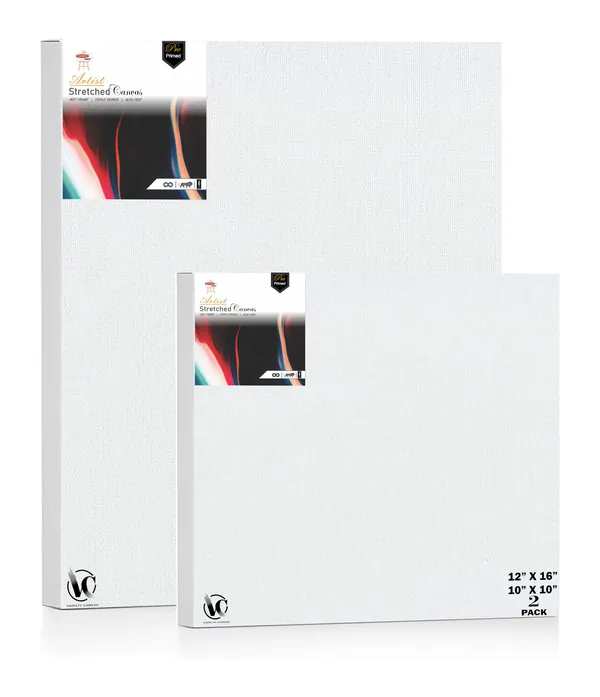 Variety_Canvas®___10"x_10"_(25x25_cm),_12"X16"_(30X40_cm)_Pack_of_2__Artist_Series_10_Oz_100%_Cotton_Pre-Stretched_Canvas_with_Wooden_Frame__20X25__MM_|_Primed_Canvas_Stretched_for_Oil_&_Acrylic_Painting.