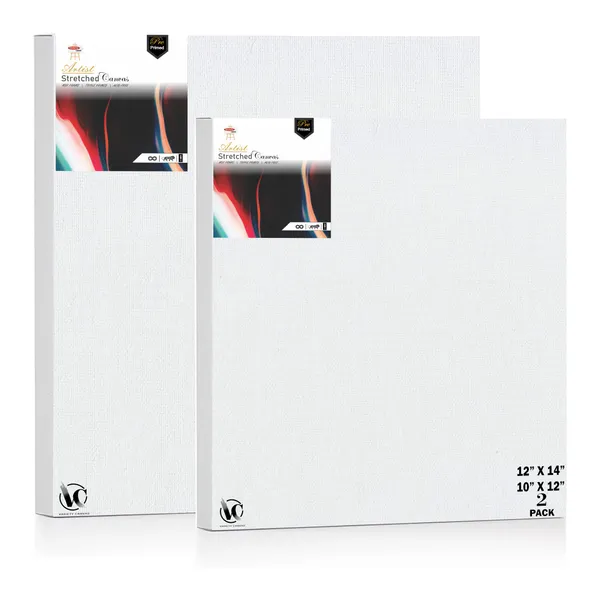 Variety_Canvas®___10"x_12"_(25x30_cm),_12"X14"_(30X35_cm)_Pack_of_2__Artist_Series_10_Oz_100%_Cotton_Pre-Stretched_Canvas_with_Wooden_Frame__20X25__MM_|_Primed_Canvas_Stretched_for_Oil_&_Acrylic_Painting.