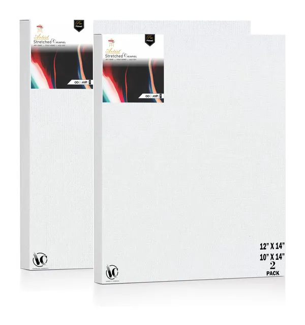 Variety_Canvas®___10"x_14"_(25x35_cm),_12"X14"_(30X35_cm)_Pack_of_2__Artist_Series_10_Oz_100%_Cotton_Pre-Stretched_Canvas_with_Wooden_Frame__20X25__MM_|_Primed_Canvas_Stretched_for_Oil_&_Acrylic_Painting.
