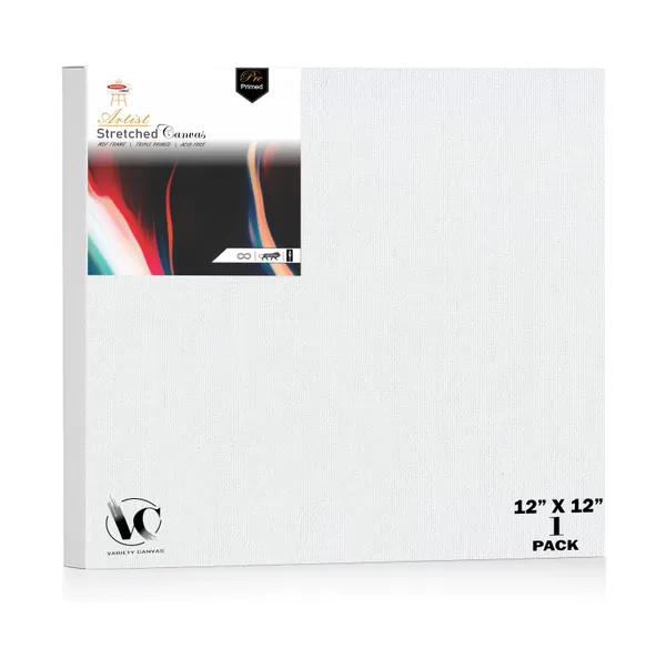 Variety_Canvas®___12"x12"_(30x30_cm),_Pack_of_1__Artist_Series_10_Oz_100%_Cotton_Pre-Stretched_Canvas_with_Wooden_Frame_20x25_mm_|_Primed_Canvas_Stretched_for_Oil_&_Acrylic_Painting.