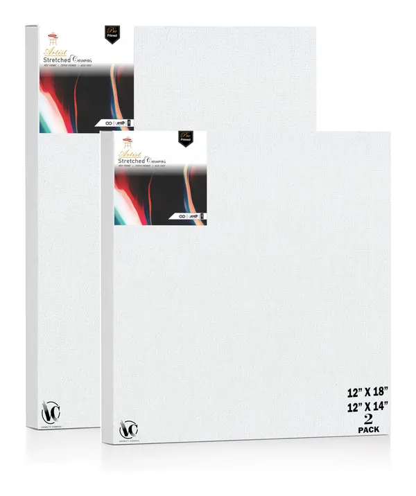 Variety_Canvas®___12"x_14"_(30x35_cm),_12"X18"_(30X45_cm)_Pack_of_2__Artist_Series_10_Oz_100%_Cotton_Pre-Stretched_Canvas_with_Wooden_Frame__20X25__MM_|_Primed_Canvas_Stretched_for_Oil_&_Acrylic_Painting.