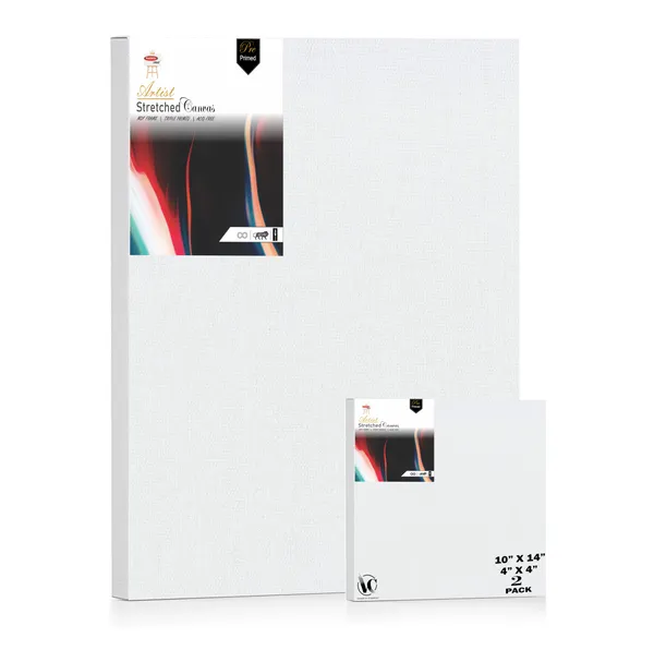 Variety_Canvas®___4"x4"_(10x10_cm),_10"X14"_(25x35_cm)_Pack_of_2__Artist_Series_10_Oz_100%_Cotton_Pre-Stretched_Canvas_with_Wooden_Frame_20x25__mm_|_Primed_Canvas_Stretched_for_Oil_&_Acrylic_Painting.