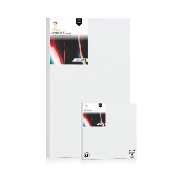 Variety_Canvas®___4"x4"_(10x10_cm),_6"X10"_(15x25_cm)_Pack_of_2__Artist_Series_10_Oz_100%_Cotton_Pre-Stretched_Canvas_with_Wooden_Frame_20X25_mm_|_Primed_Canvas_Stretched_for_Oil_&_Acrylic_Painting.