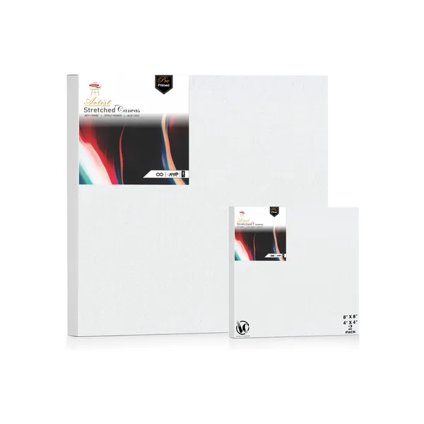 Variety_Canvas®___4"x4"_(10x10_cm),_8"X8"_(20x20_cm)_Pack_of_2__Artist_Series_10_Oz_100%_Cotton_Pre-Stretched_Canvas_with_Wooden_Frame_20X25_mm_|_Primed_Canvas_Stretched_for_Oil_&_Acrylic_Painting.