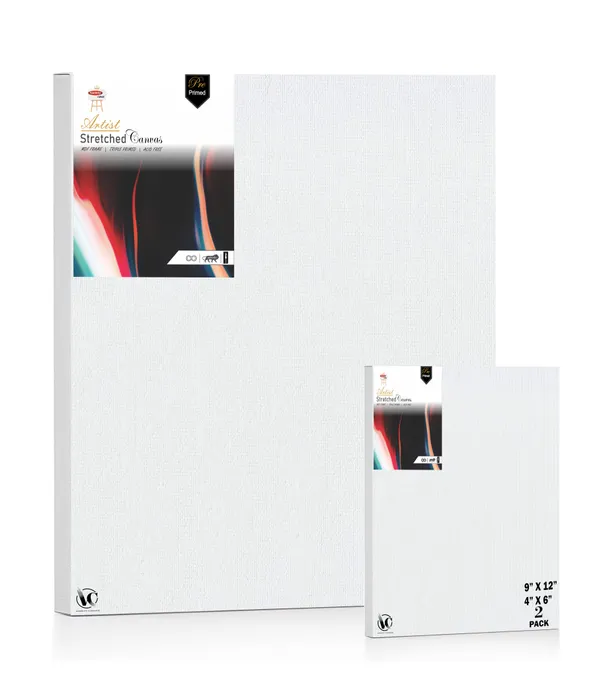 Variety_Canvas®___4"x6"_(10x15_cm),_9"X12"_(22.5x30_cm)_Pack_of_2__Artist_Series_10_Oz_100%_Cotton_Pre-Stretched_Canvas_with_Wooden_Frame_20x25_MM_|_Primed_Canvas_Stretched_for_Oil_&_Acrylic_Painting.