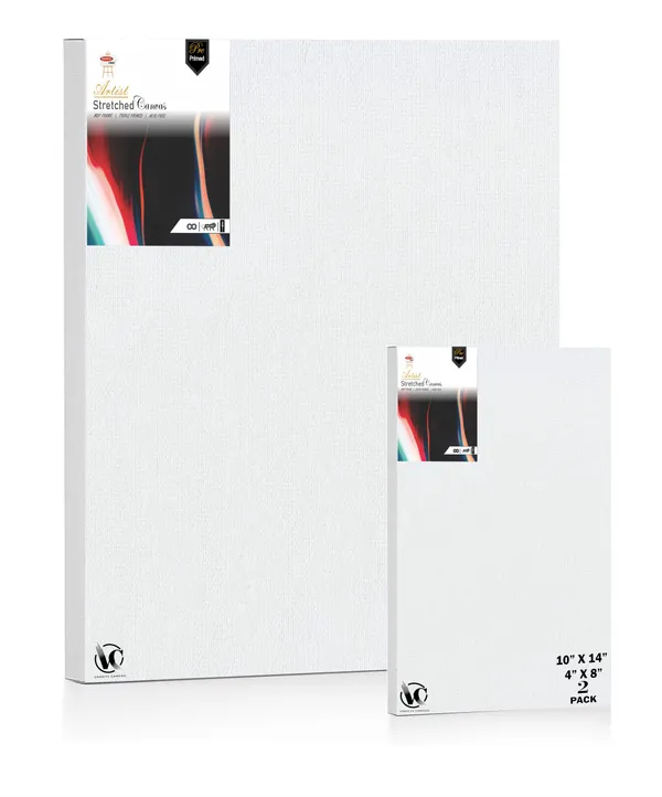 Variety_Canvas®___4"x_8"_(10x20_cm),_10"X14"_(25x35_cm)_Pack_of_2__Artist_Series_10_Oz_100%_Cotton_Pre-Stretched_Canvas_with_Wooden_Frame_20x25_MM_|_Primed_Canvas_Stretched_for_Oil_&_Acrylic_Painting.