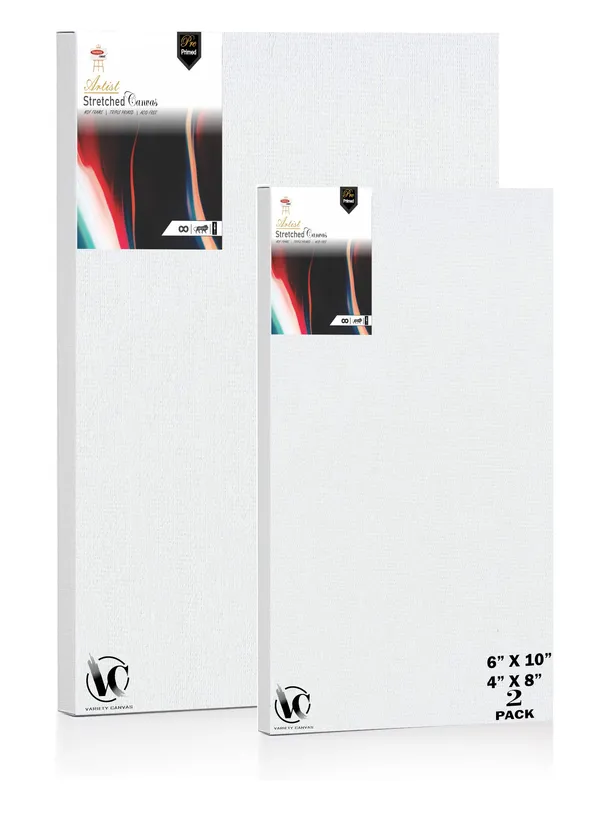 Variety_Canvas®___4"x_8"_(10x20_cm),_6"X10"_(15x25_cm)_Pack_of_2__Artist_Series_10_Oz_100%_Cotton_Pre-Stretched_Canvas_with_Wooden_Frame_20x25_MM_|_Primed_Canvas_Stretched_for_Oil_&_Acrylic_Painting.