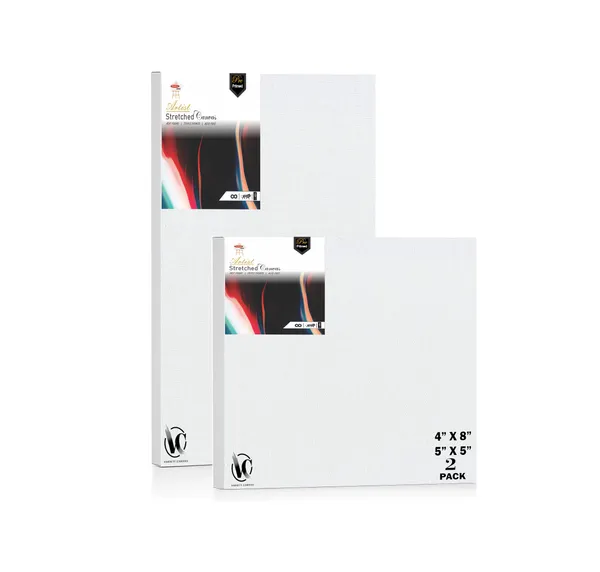 Variety_Canvas®___5"x5"_(12.5x12.5_cm),_4"X8"_(10x20_cm)_Pack_of_2__Artist_Series_10_Oz_100%_Cotton_Pre-Stretched_Canvas_with_Wooden_Frame_20x25_mm_|_Primed_Canvas_Stretched_for_Oil_&_Acrylic_Painting.