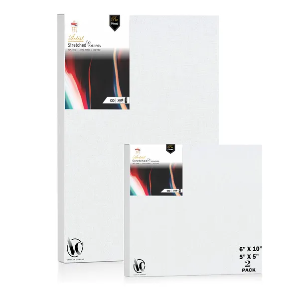 Variety_Canvas®___5"x5"_(12.5x12.5_cm),_6"X10"_(15x25_cm)_Pack_of_2__Artist_Series_10_Oz_100%_Cotton_Pre-Stretched_Canvas_with_Wooden_Frame_20x25_mm_|_Primed_Canvas_Stretched_for_Oil_&_Acrylic_Painting.