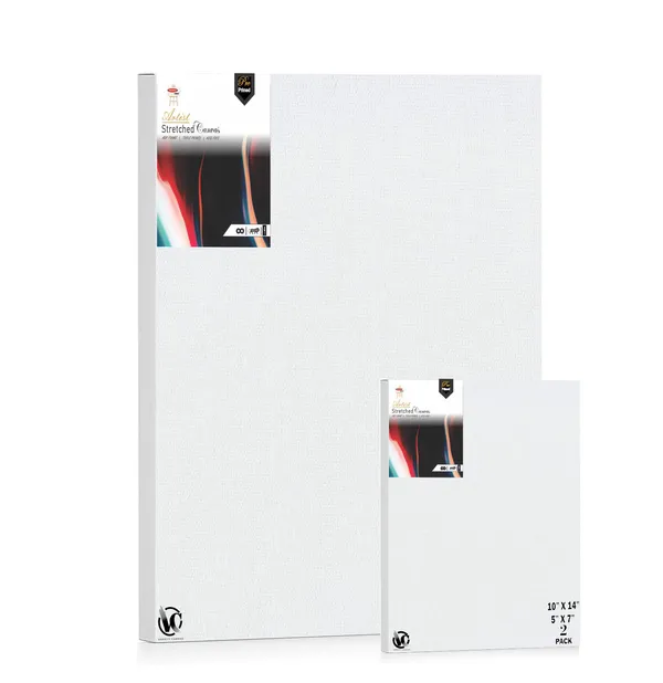 Variety_Canvas®___5"x_7"_(12.5x17.5_cm),_10"X14"_(25x35_cm)_Pack_of_2__Artist_Series_10_Oz_100%_Cotton_Pre-Stretched_Canvas_with_Wooden_Frame_20x25_MM_|_Primed_Canvas_Stretched_for_Oil_&_Acrylic_Painting.