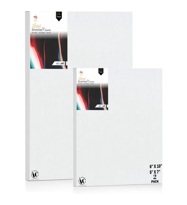 Variety_Canvas®___5"x_7"_(12.5x17.5_cm),_6"X10"_(15x25_cm)_Pack_of_2__Artist_Series_10_Oz_100%_Cotton_Pre-Stretched_Canvas_with_Wooden_Frame_20x25_MM_|_Primed_Canvas_Stretched_for_Oil_&_Acrylic_Painting.