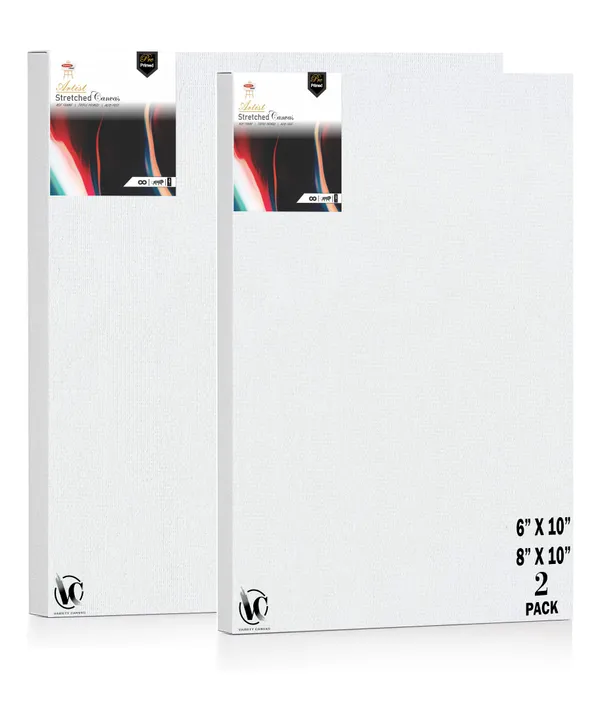 Variety_Canvas®___6"x_10"_(15x25_cm),_8"X10"_(20X25_cm)_Pack_of_2__Artist_Series_10_Oz_100%_Cotton_Pre-Stretched_Canvas_with_Wooden_Frame__20X25__MM_|_Primed_Canvas_Stretched_for_Oil_&_Acrylic_Painting.
