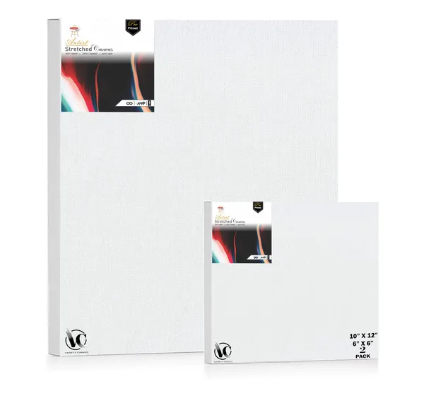 Variety_Canvas®___6"x_6"_(15x15_cm),_10"X12"_(25x30_cm)_Pack_of_2__Artist_Series_10_Oz_100%_Cotton_Pre-Stretched_Canvas_with_Wooden_Frame__20X25__MM_|_Primed_Canvas_Stretched_for_Oil_&_Acrylic_Painting.