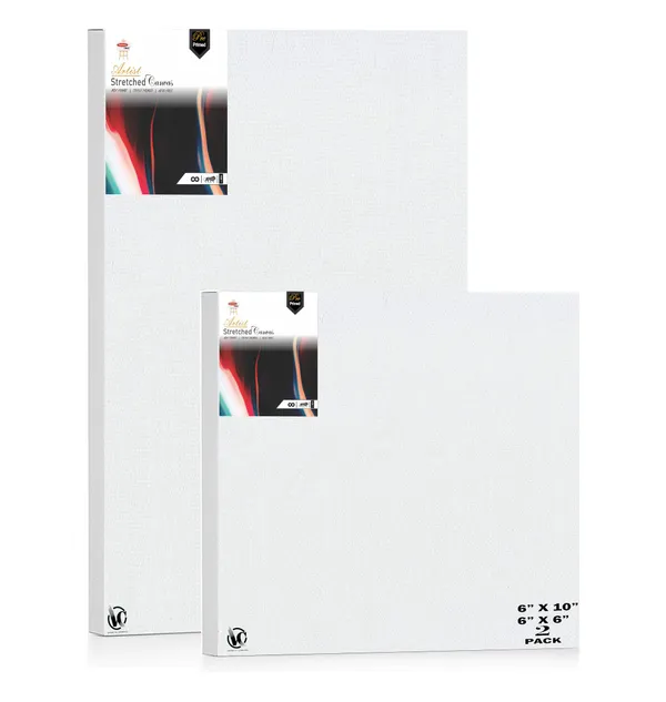 Variety_Canvas®___6"x_6"_(15x15_cm),_6"X10"_(15x25_cm)_Pack_of_2__Artist_Series_10_Oz_100%_Cotton_Pre-Stretched_Canvas_with_Wooden_Frame__20X25_MM_|_Primed_Canvas_Stretched_for_Oil_&_Acrylic_Painting.