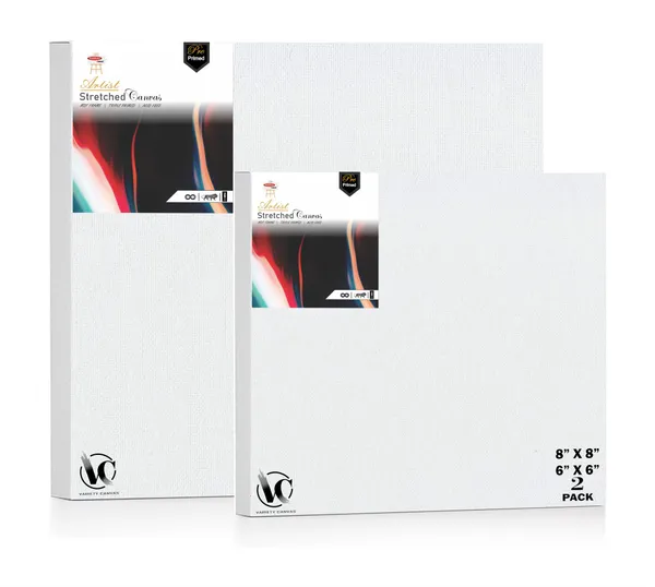 Variety_Canvas®___6"x_6"_(15x15_cm),_8"X8"_(20x20_cm)_Pack_of_2__Artist_Series_10_Oz_100%_Cotton_Pre-Stretched_Canvas_with_Wooden_Frame__20X25_MM_|_Primed_Canvas_Stretched_for_Oil_&_Acrylic_Painting.