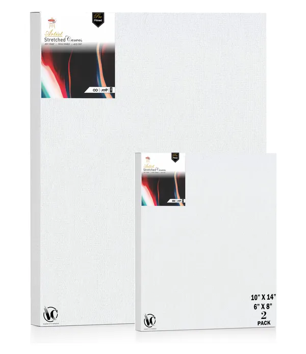 Variety_Canvas®___6"x_8"_(15x20_cm),_10"X14"_(25X35_cm)_Pack_of_2__Artist_Series_10_Oz_100%_Cotton_Pre-Stretched_Canvas_with_Wooden_Frame__20X25_MM_|_Primed_Canvas_Stretched_for_Oil_&_Acrylic_Painting.