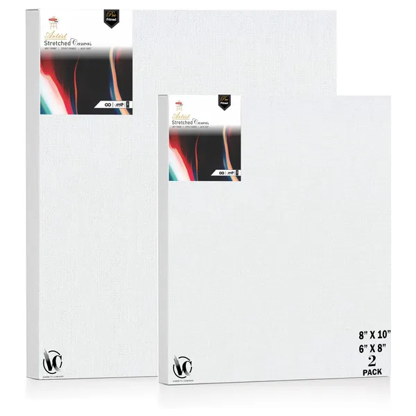 Variety_Canvas®___6"x_8"_(15x20_cm),_8"X10"_(20X25_cm)_Pack_of_2__Artist_Series_10_Oz_100%_Cotton_Pre-Stretched_Canvas_with_Wooden_Frame__20X25__MM_|_Primed_Canvas_Stretched_for_Oil_&_Acrylic_Painting.