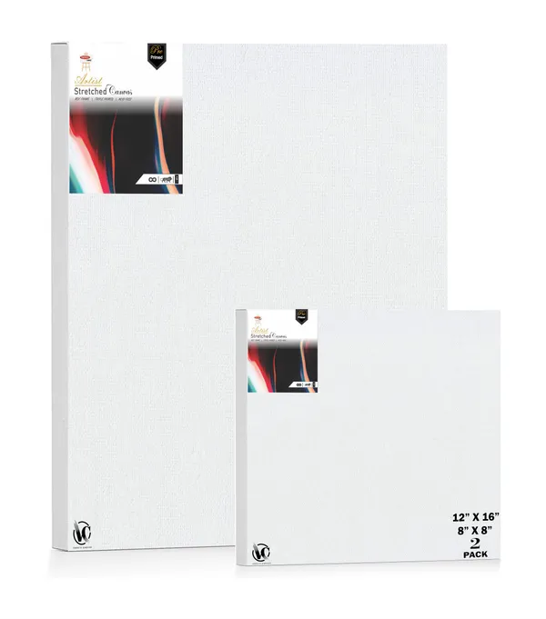 Variety_Canvas®___8"x_8"_(20x20_cm),_12"X16"_(30X40_cm)_Pack_of_2__Artist_Series_10_Oz_100%_Cotton_Pre-Stretched_Canvas_with_Wooden_Frame__20X25__MM_|_Primed_Canvas_Stretched_for_Oil_&_Acrylic_Painting.