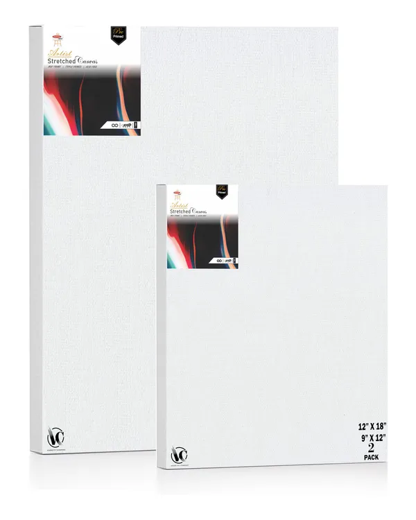 Variety_Canvas®___9"x_12"_(22.5x30_cm),_12"X18"_(30X45_cm)_Pack_of_2__Artist_Series_10_Oz_100%_Cotton_Pre-Stretched_Canvas_with_Wooden_Frame__20X25__MM_|_Primed_Canvas_Stretched_for_Oil_&_Acrylic_Painting.